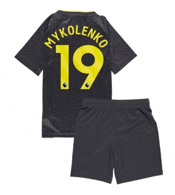 Everton Vitaliy Mykolenko #19 Segunda Equipación Niños 2024-25 Manga Corta (+ Pantalones cortos)